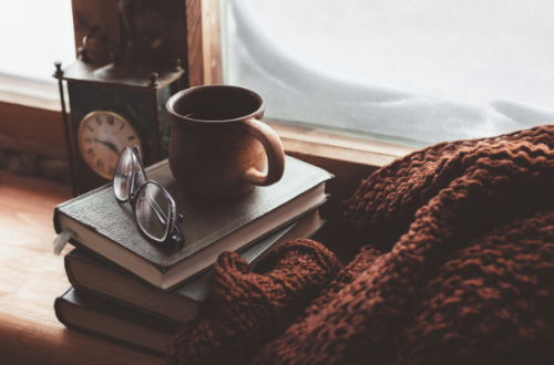 cozy coffee mug and blanket